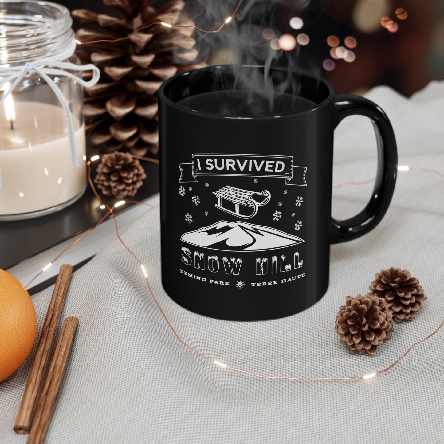 Snow Hill - Deming Park - Terre Haute Indiana - 11oz Black Mug