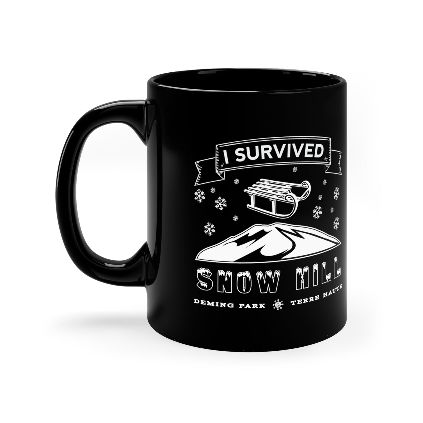 Snow Hill - Deming Park - Terre Haute Indiana - 11oz Black Mug