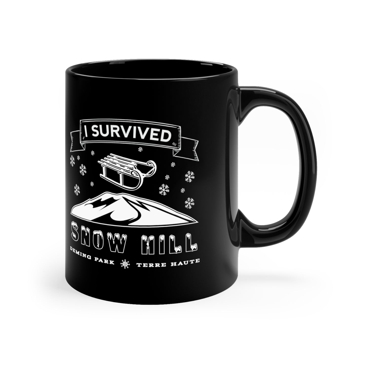 Snow Hill - Deming Park - Terre Haute Indiana - 11oz Black Mug