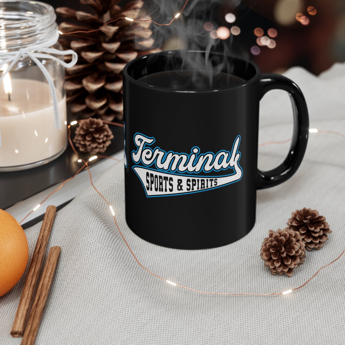 Terminal Sports & Spirits - Terre Haute Indiana - sports logo - 11oz Black Mug