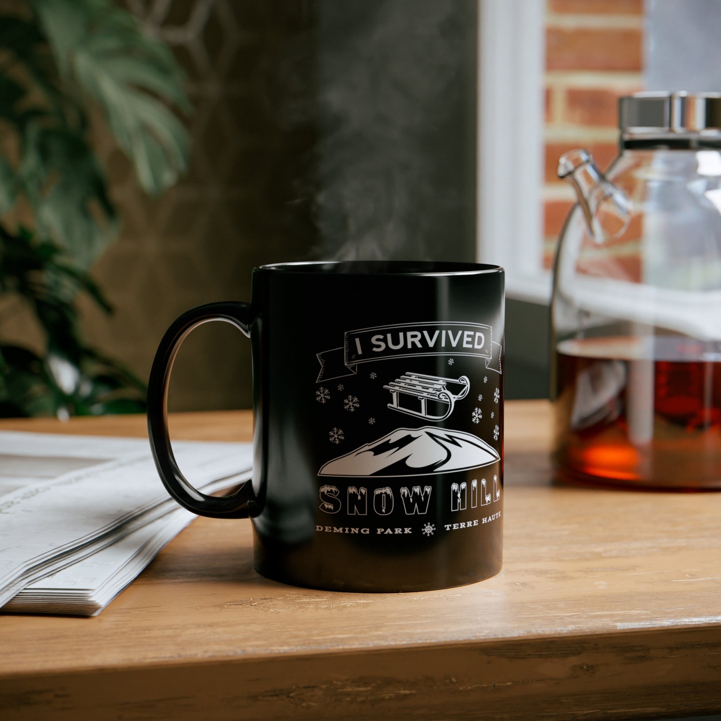 Snow Hill - Deming Park - Terre Haute Indiana - 11oz Black Mug
