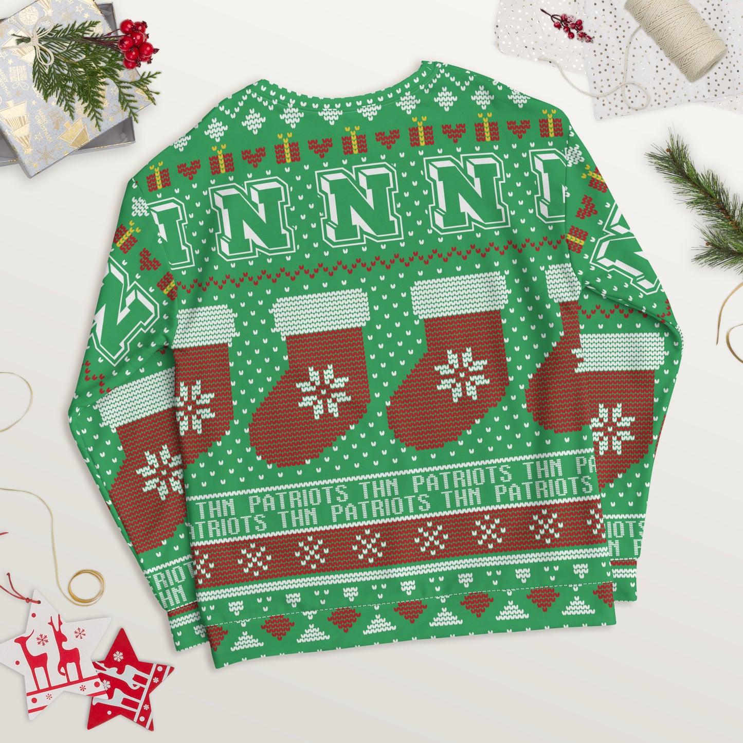 Terre Haute North HS Patriots - Ugly Christmas inspired Unisex Sweatshirt (green)