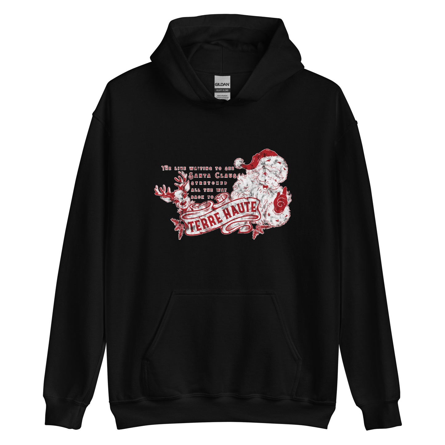 Santa Claus Line to Terre Haute - Unisex Hoodie