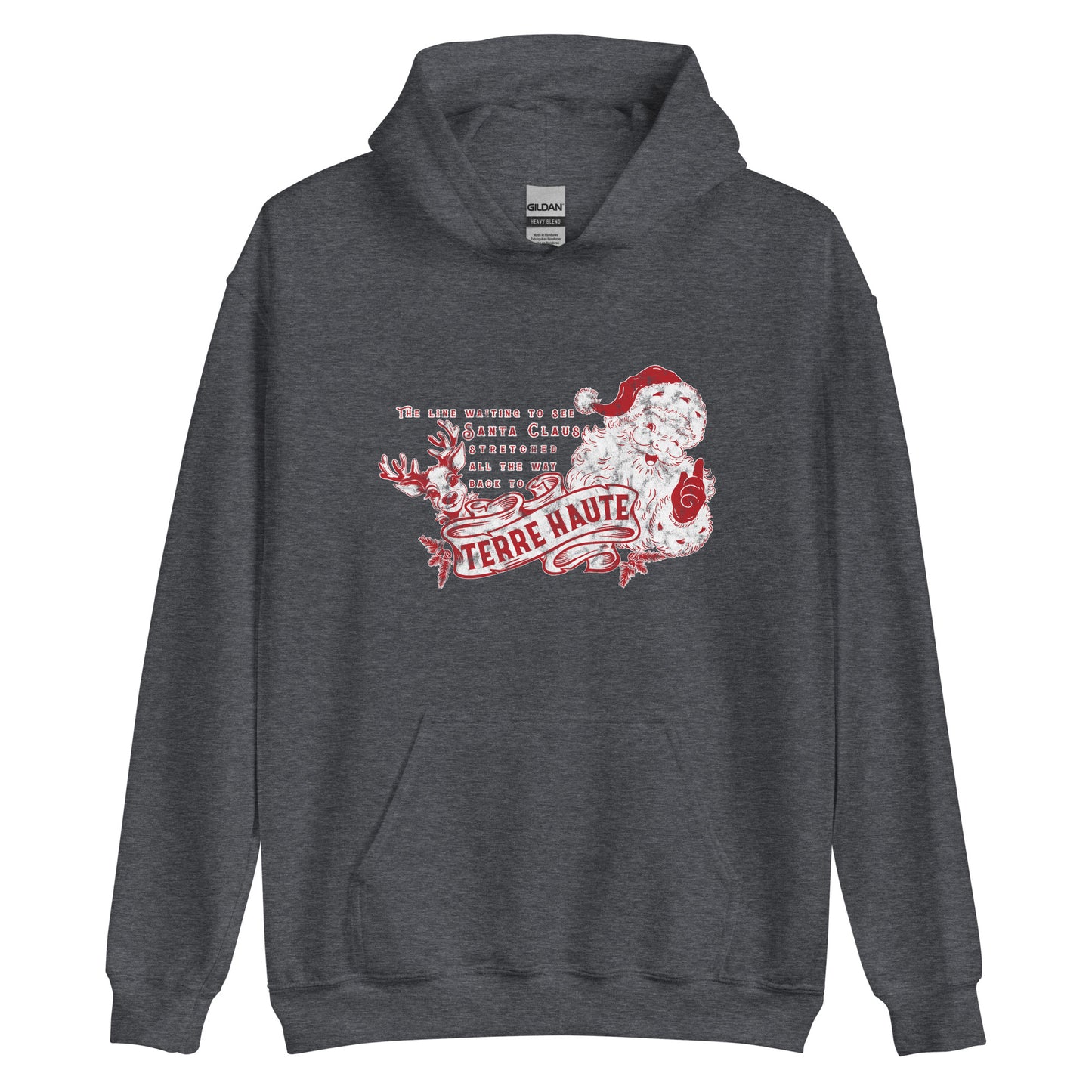 Santa Claus Line to Terre Haute - Unisex Hoodie