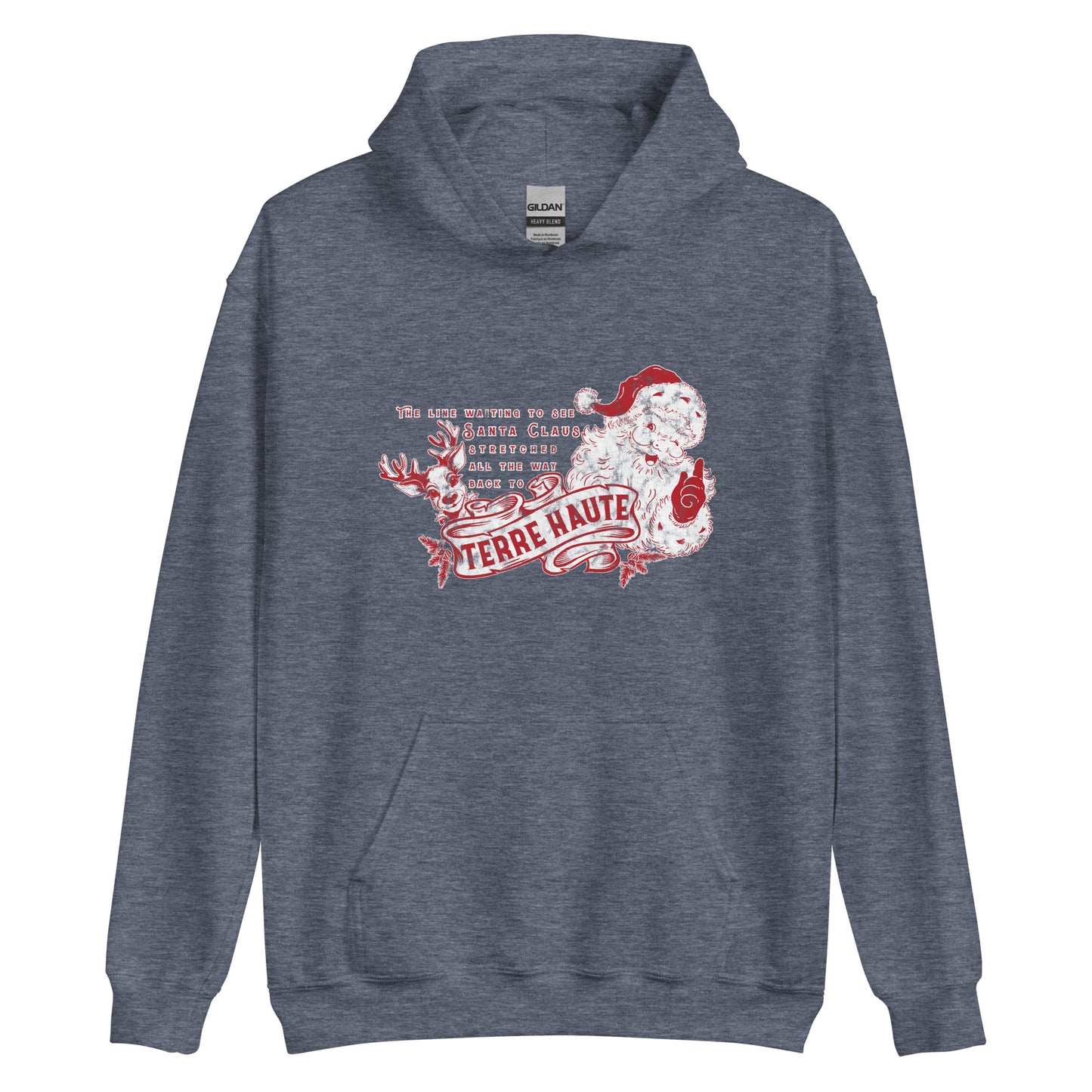 Santa Claus Line to Terre Haute - Unisex Hoodie