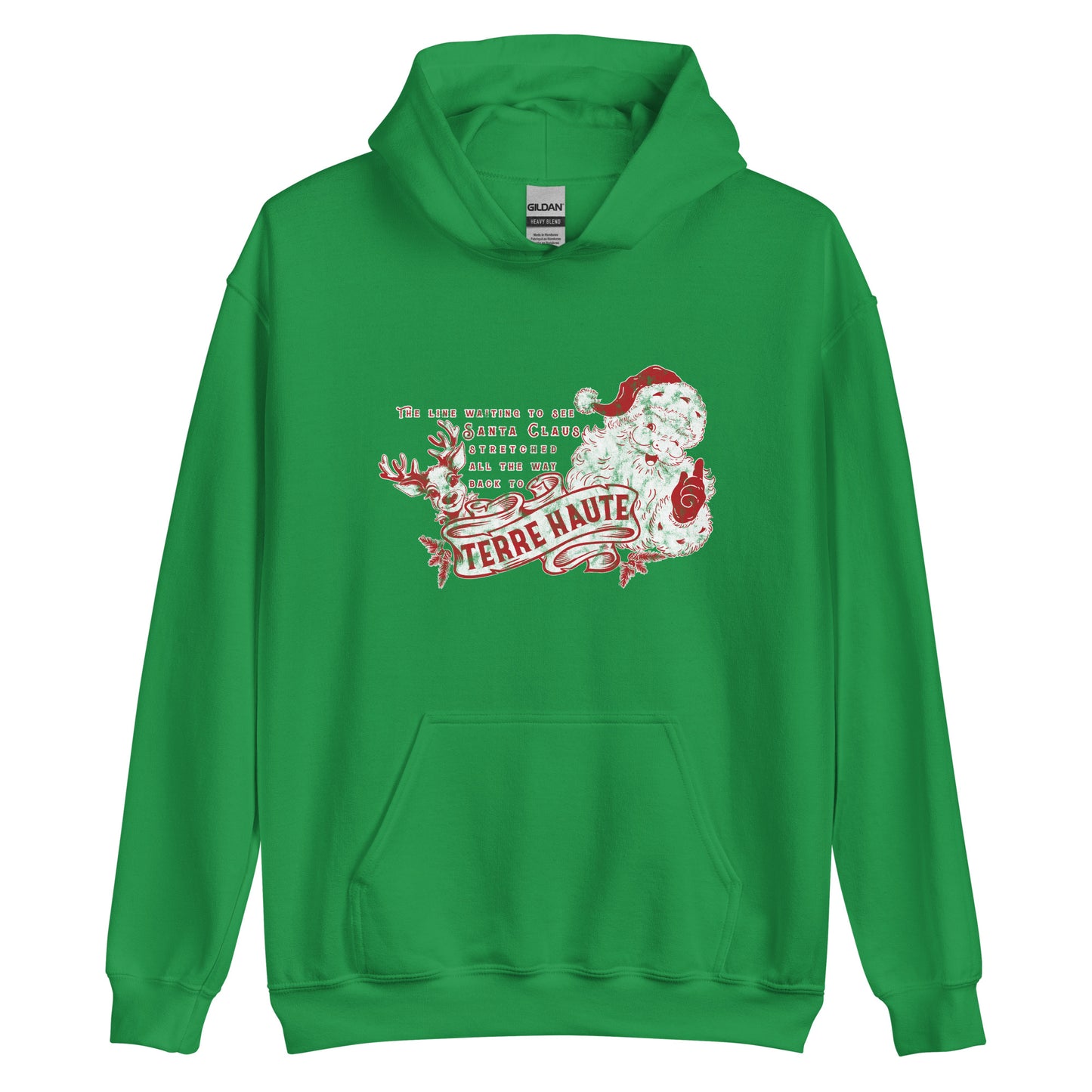 Santa Claus Line to Terre Haute - Unisex Hoodie