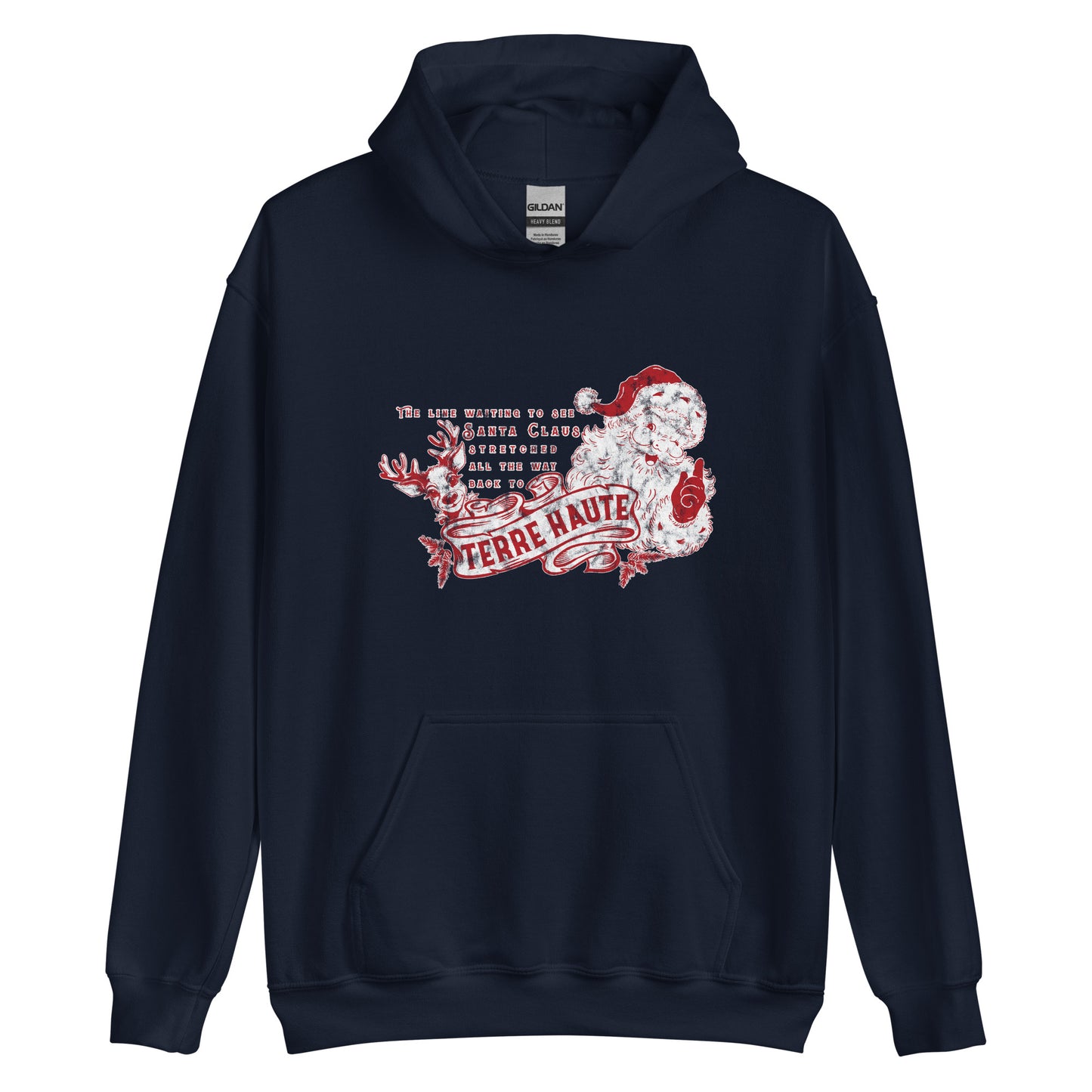 Santa Claus Line to Terre Haute - Unisex Hoodie