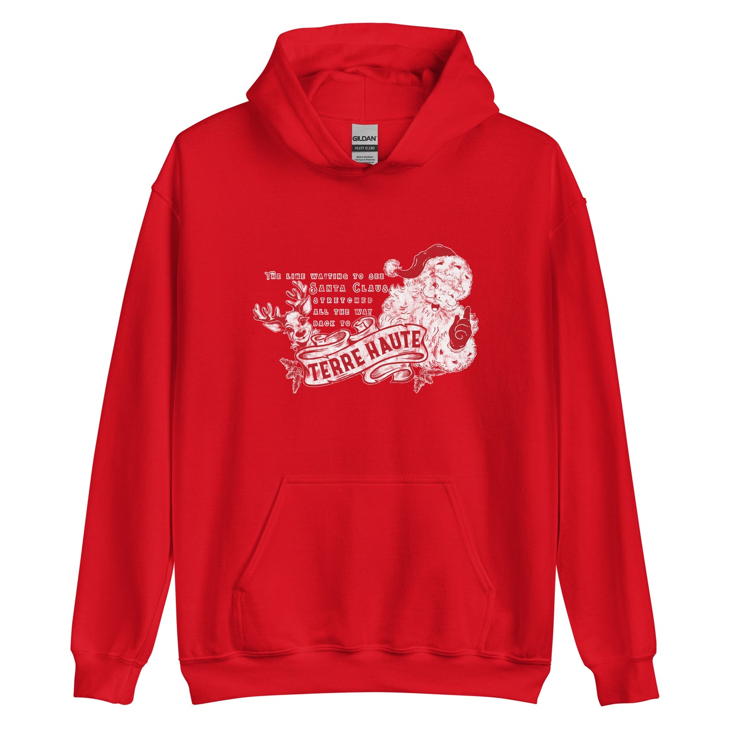 Santa Claus Line to Terre Haute - Unisex Hoodie