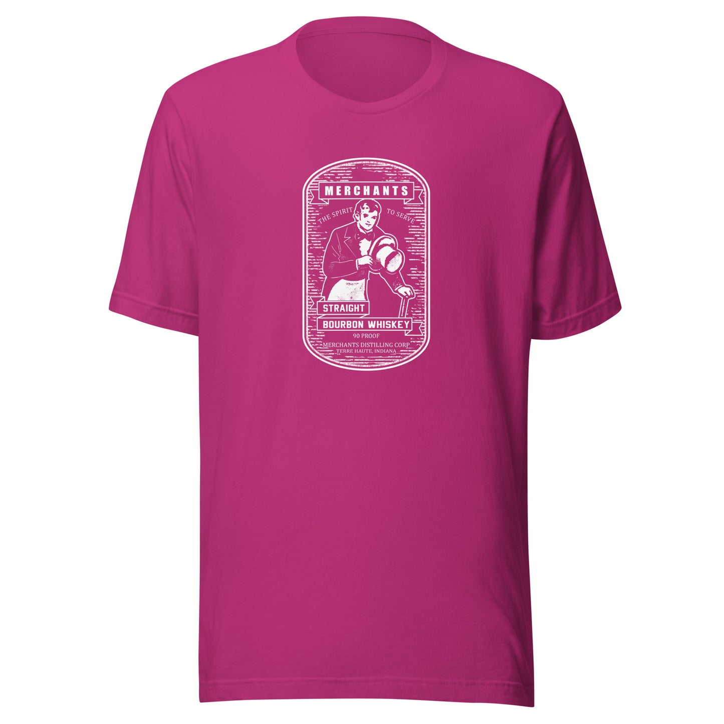 Deluxe Bourbon Whiskey / Merchants Distilling (design 3 white) - Terre Haute Indiana - Short-Sleeve Unisex T-Shirt