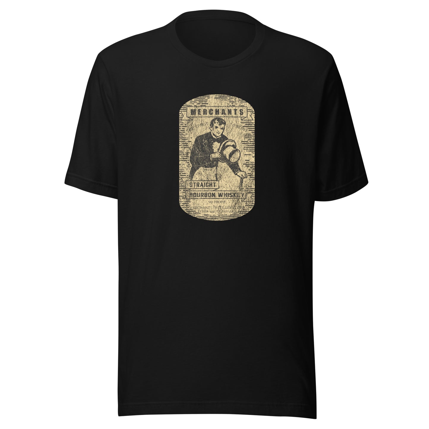 Deluxe Bourbon Whiskey / Merchants Distilling (design 3) - Terre Haute Indiana - Short-Sleeve Unisex T-Shirt