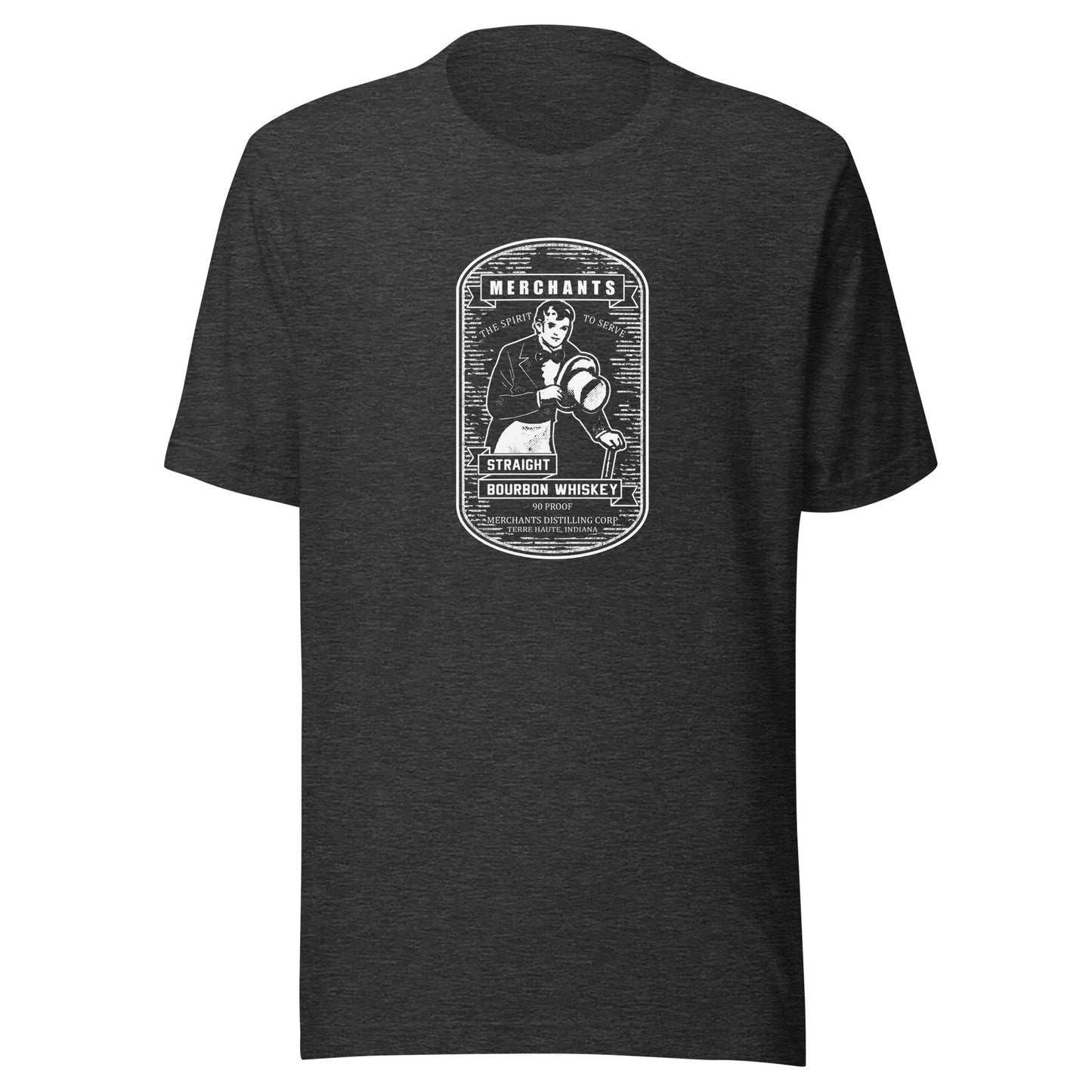 Deluxe Bourbon Whiskey / Merchants Distilling (design 3 white) - Terre Haute Indiana - Short-Sleeve Unisex T-Shirt