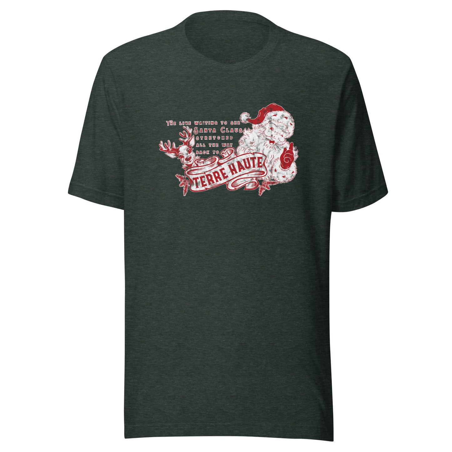 Santa Claus Line to Terre Haute - Unisex t-shirt