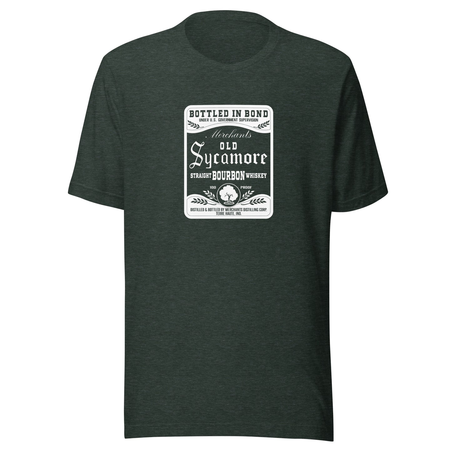Old Sycamore Whiskey / Merchants Distilling (white) - Terre Haute Indiana - Short-Sleeve Unisex T-Shirt