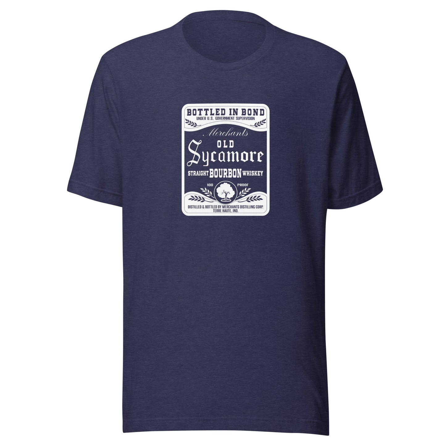 Old Sycamore Whiskey / Merchants Distilling (white) - Terre Haute Indiana - Short-Sleeve Unisex T-Shirt