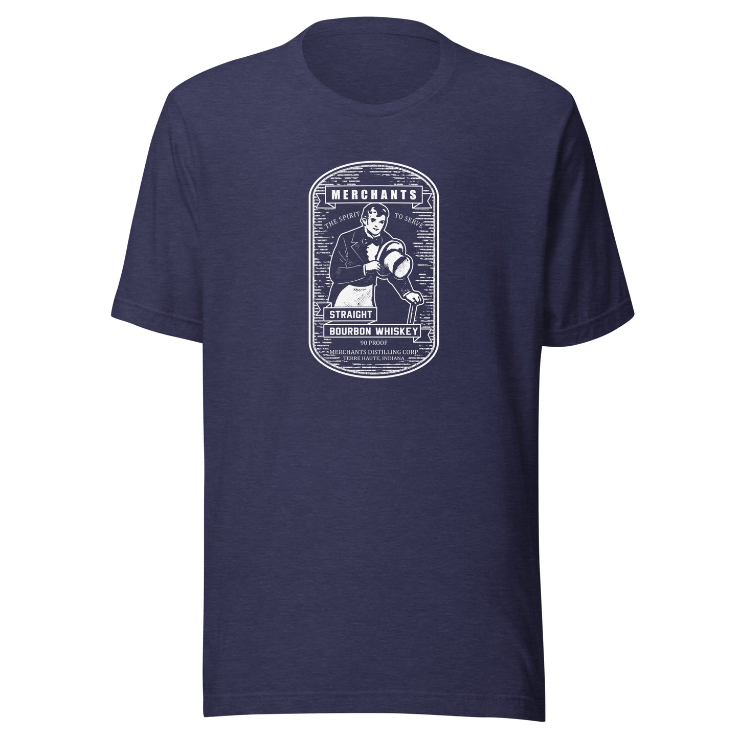 Deluxe Bourbon Whiskey / Merchants Distilling (design 3 white) - Terre Haute Indiana - Short-Sleeve Unisex T-Shirt
