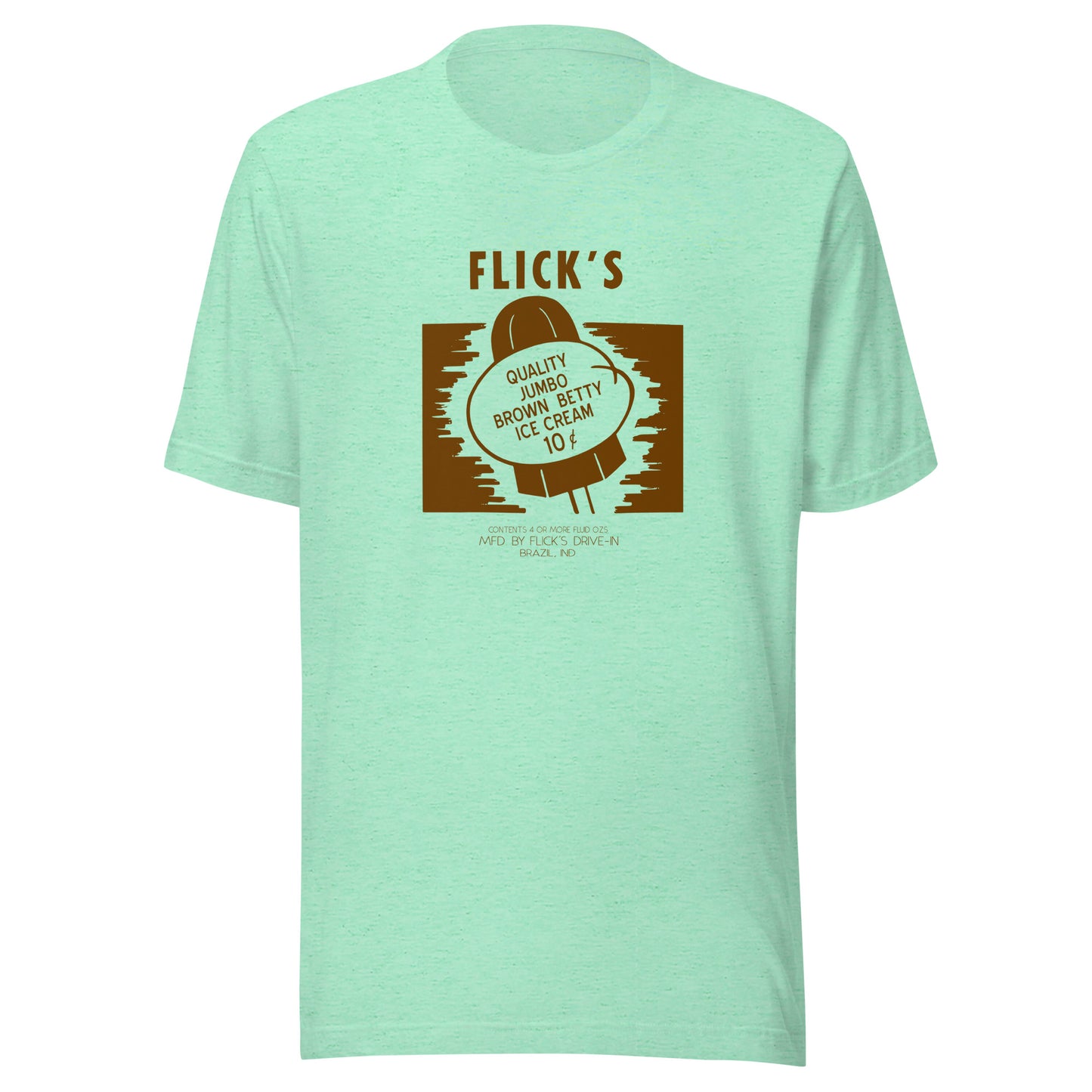 Flick’s Drive-In / Dairy Bar - Brown Betty Ice Cream (brown) - Brazil Indiana - Short-Sleeve Unisex T-Shirt
