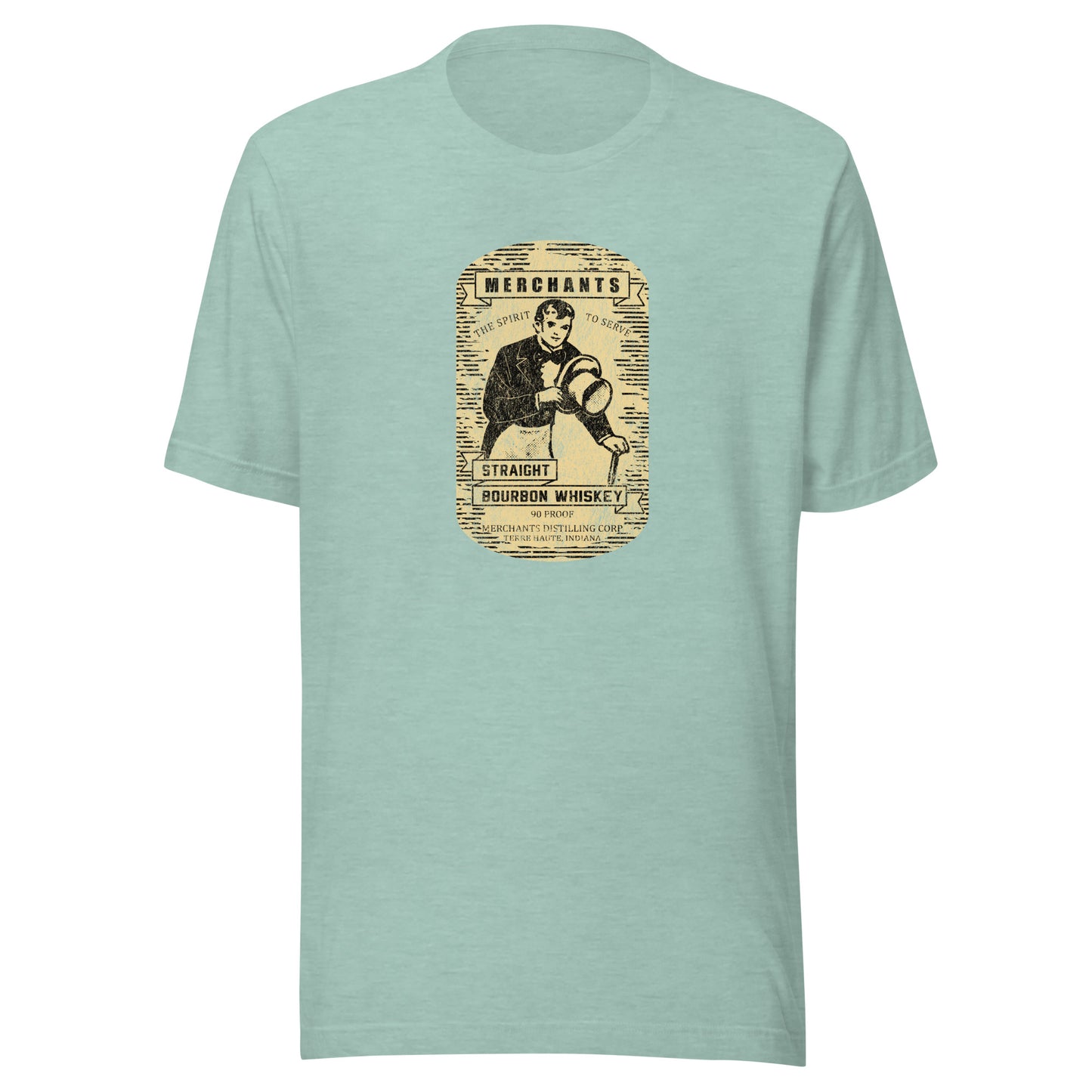 Deluxe Bourbon Whiskey / Merchants Distilling (design 3) - Terre Haute Indiana - Short-Sleeve Unisex T-Shirt