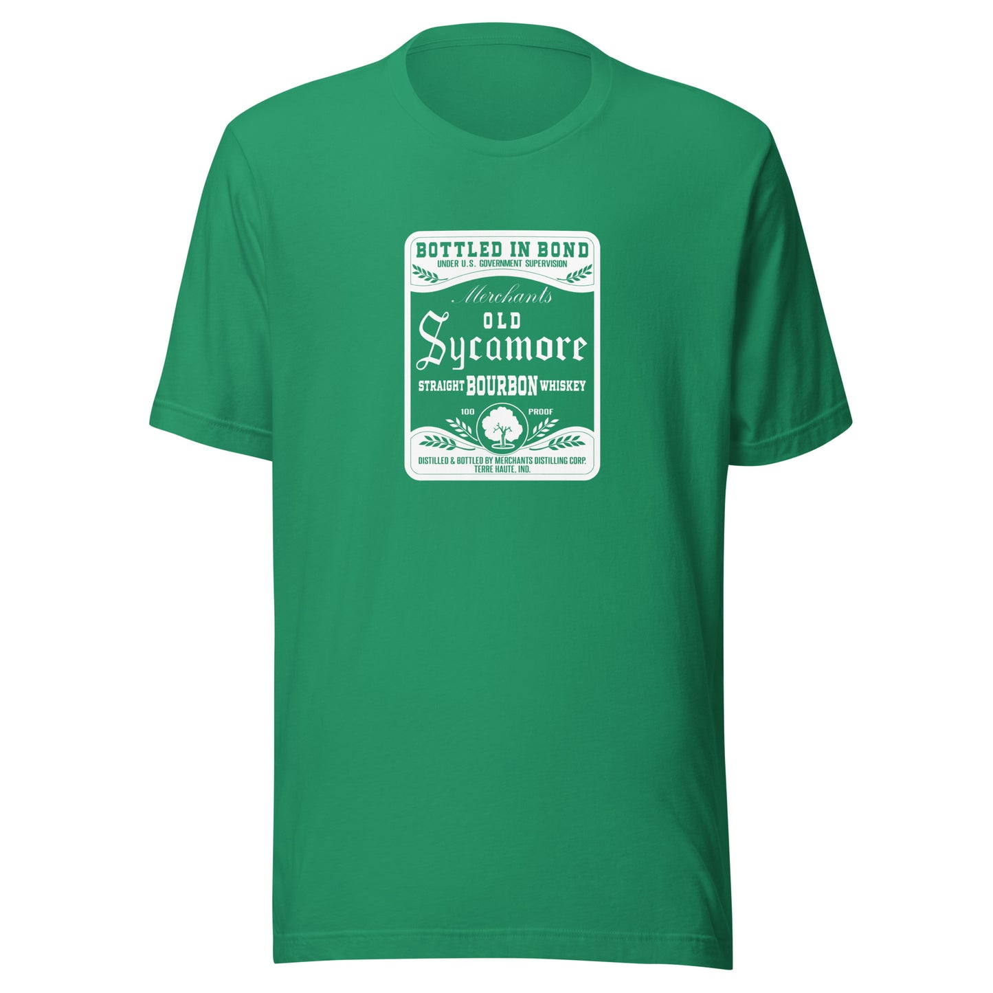 Old Sycamore Whiskey / Merchants Distilling (white) - Terre Haute Indiana - Short-Sleeve Unisex T-Shirt