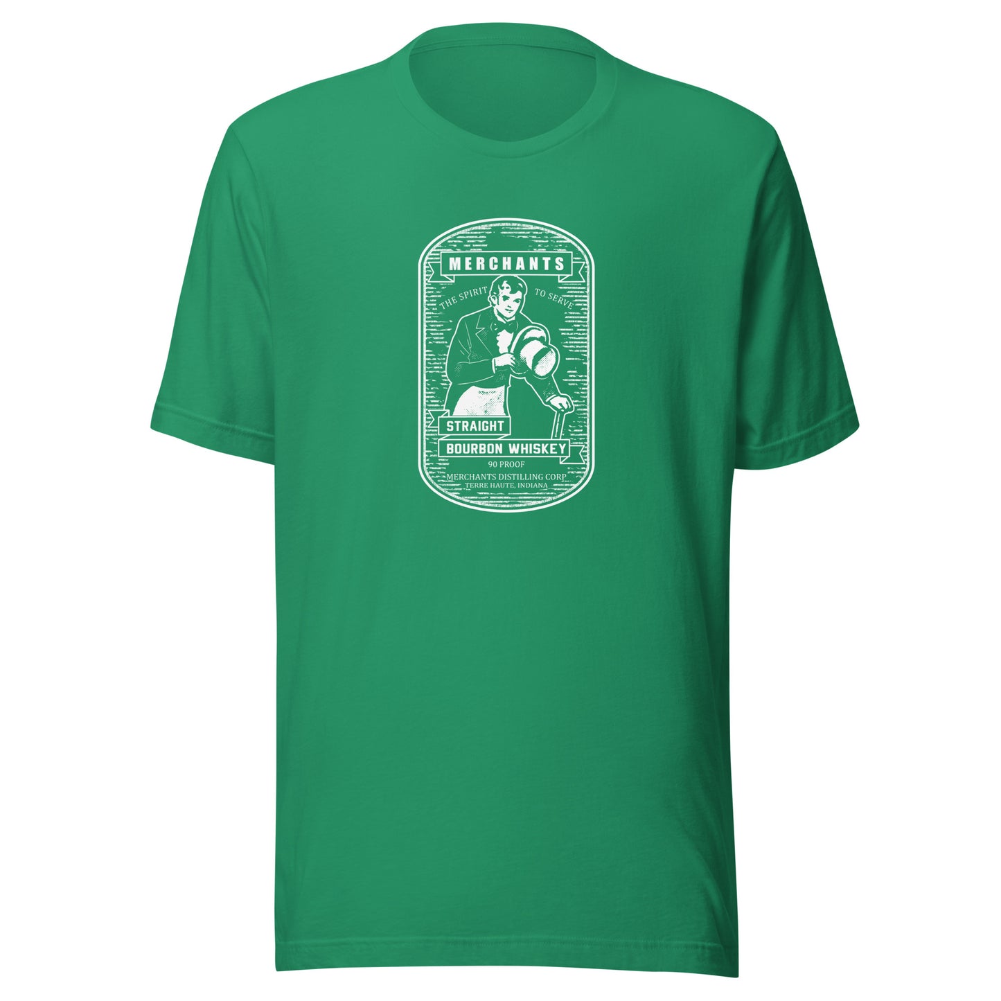 Deluxe Bourbon Whiskey / Merchants Distilling (design 3 white) - Terre Haute Indiana - Short-Sleeve Unisex T-Shirt