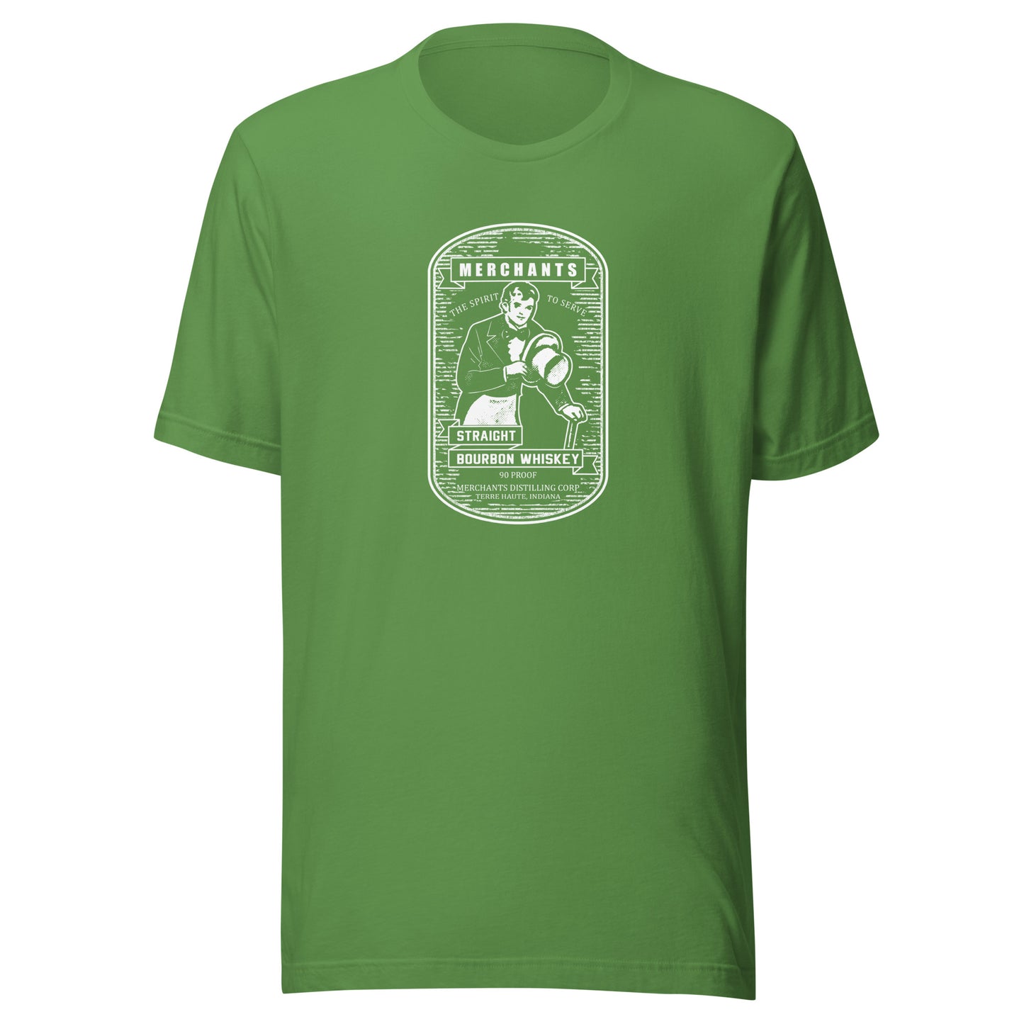 Deluxe Bourbon Whiskey / Merchants Distilling (design 3 white) - Terre Haute Indiana - Short-Sleeve Unisex T-Shirt