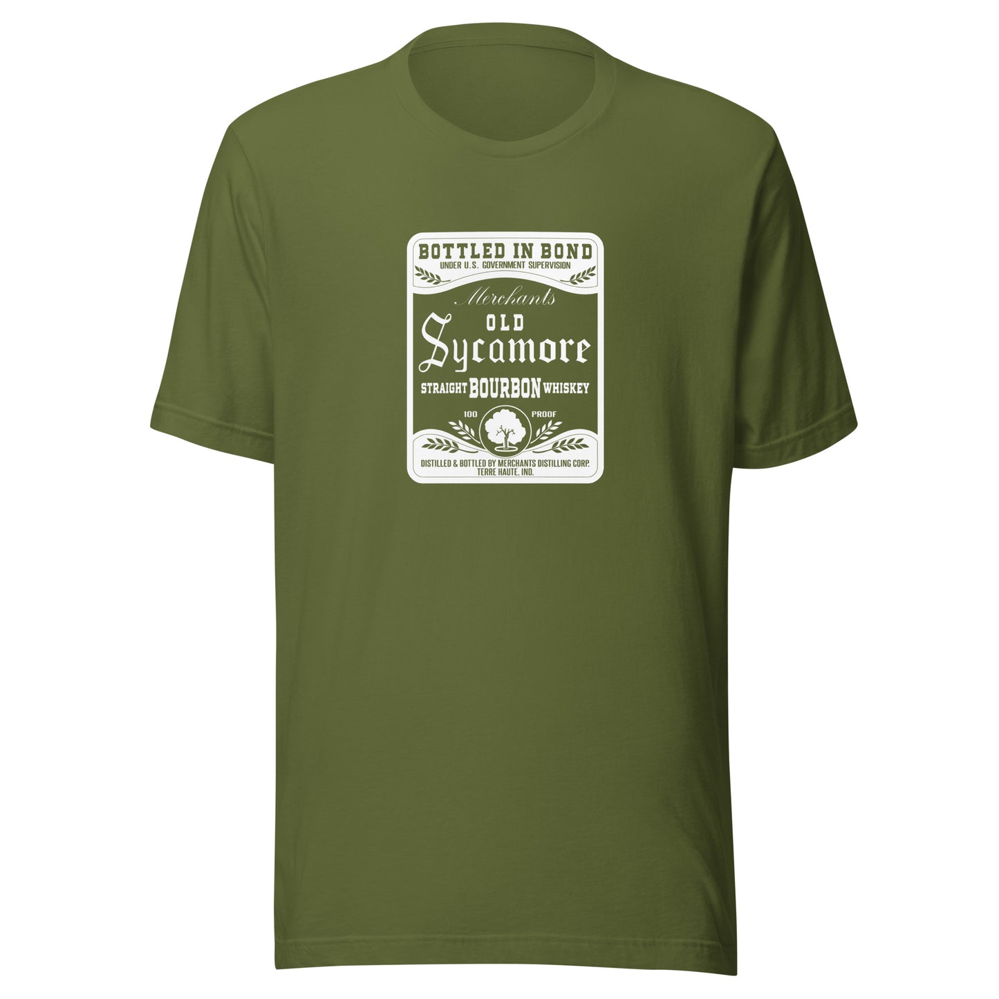 Old Sycamore Whiskey / Merchants Distilling (white) - Terre Haute Indiana - Short-Sleeve Unisex T-Shirt