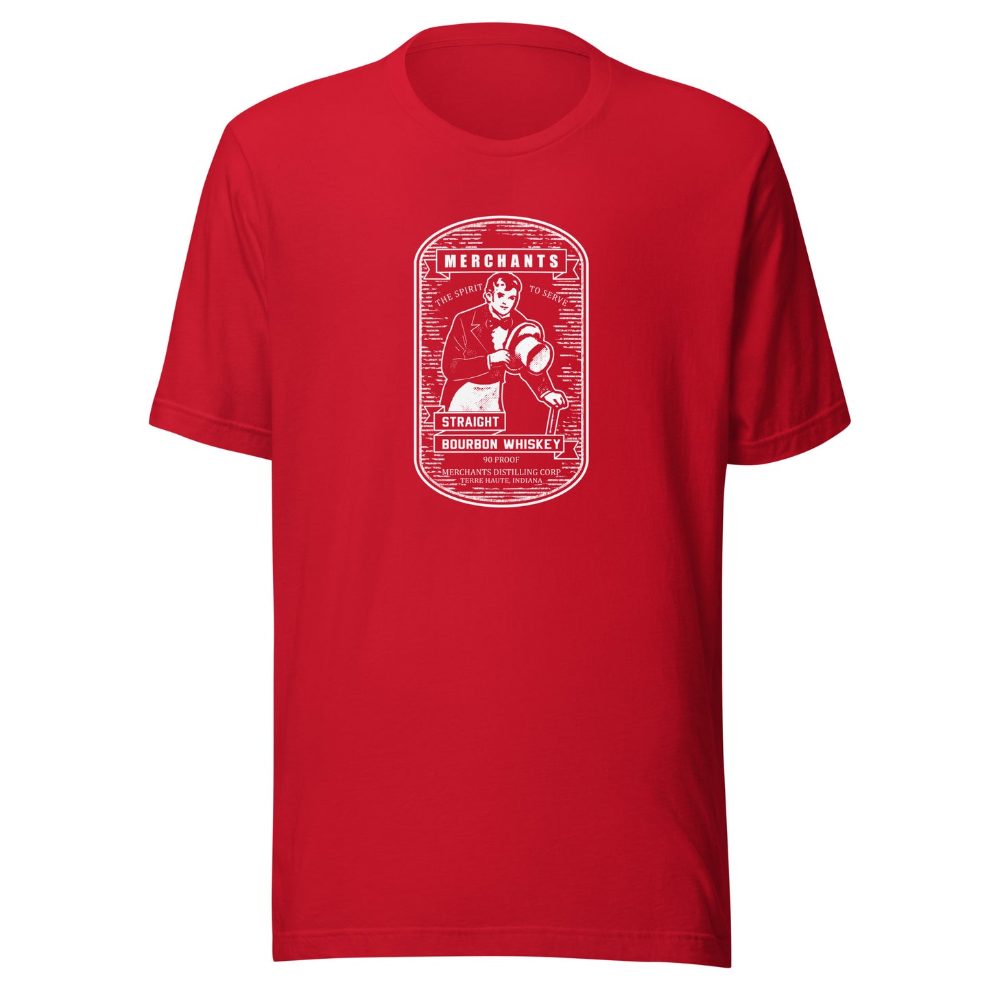 Deluxe Bourbon Whiskey / Merchants Distilling (design 3 white) - Terre Haute Indiana - Short-Sleeve Unisex T-Shirt