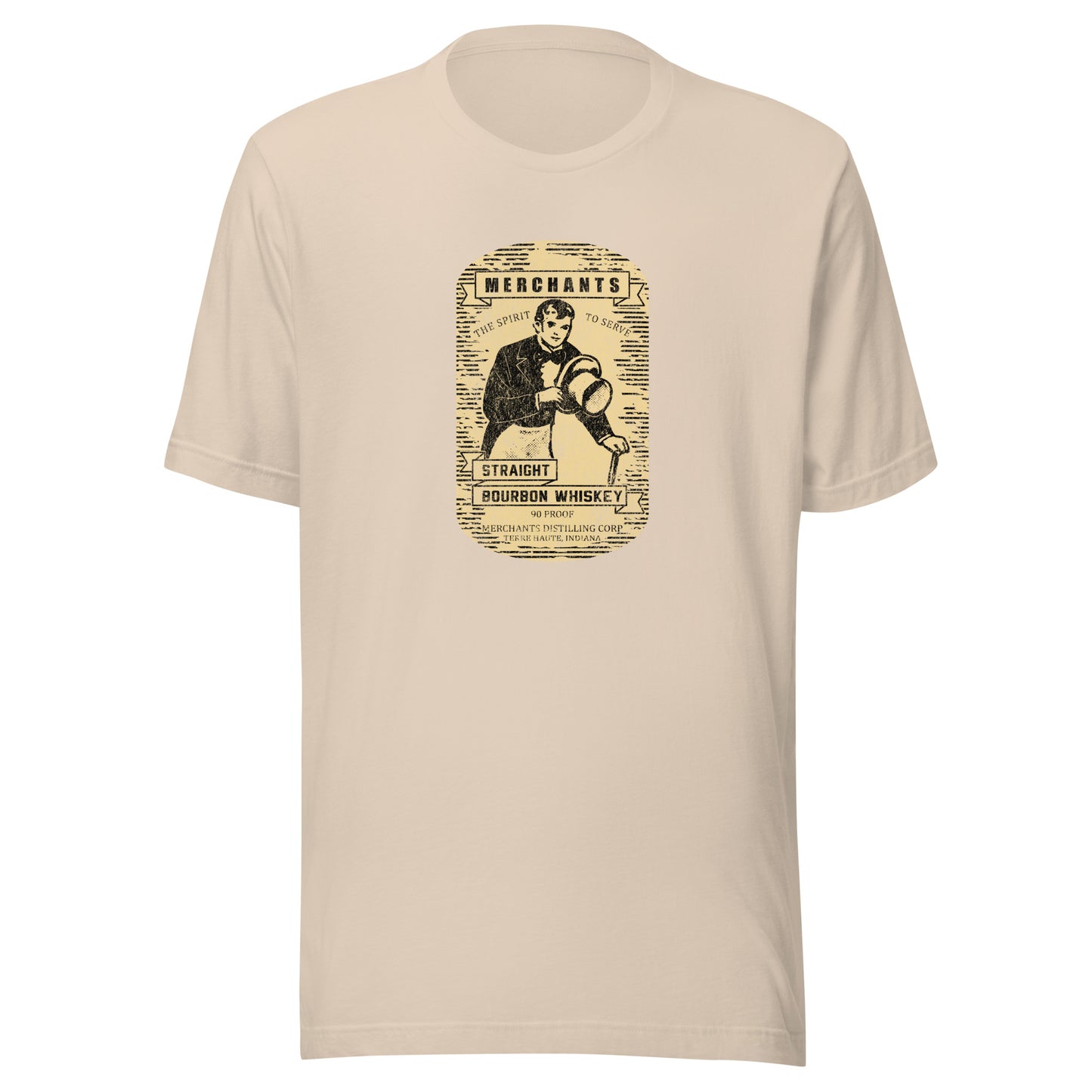 Deluxe Bourbon Whiskey / Merchants Distilling (design 3) - Terre Haute Indiana - Short-Sleeve Unisex T-Shirt