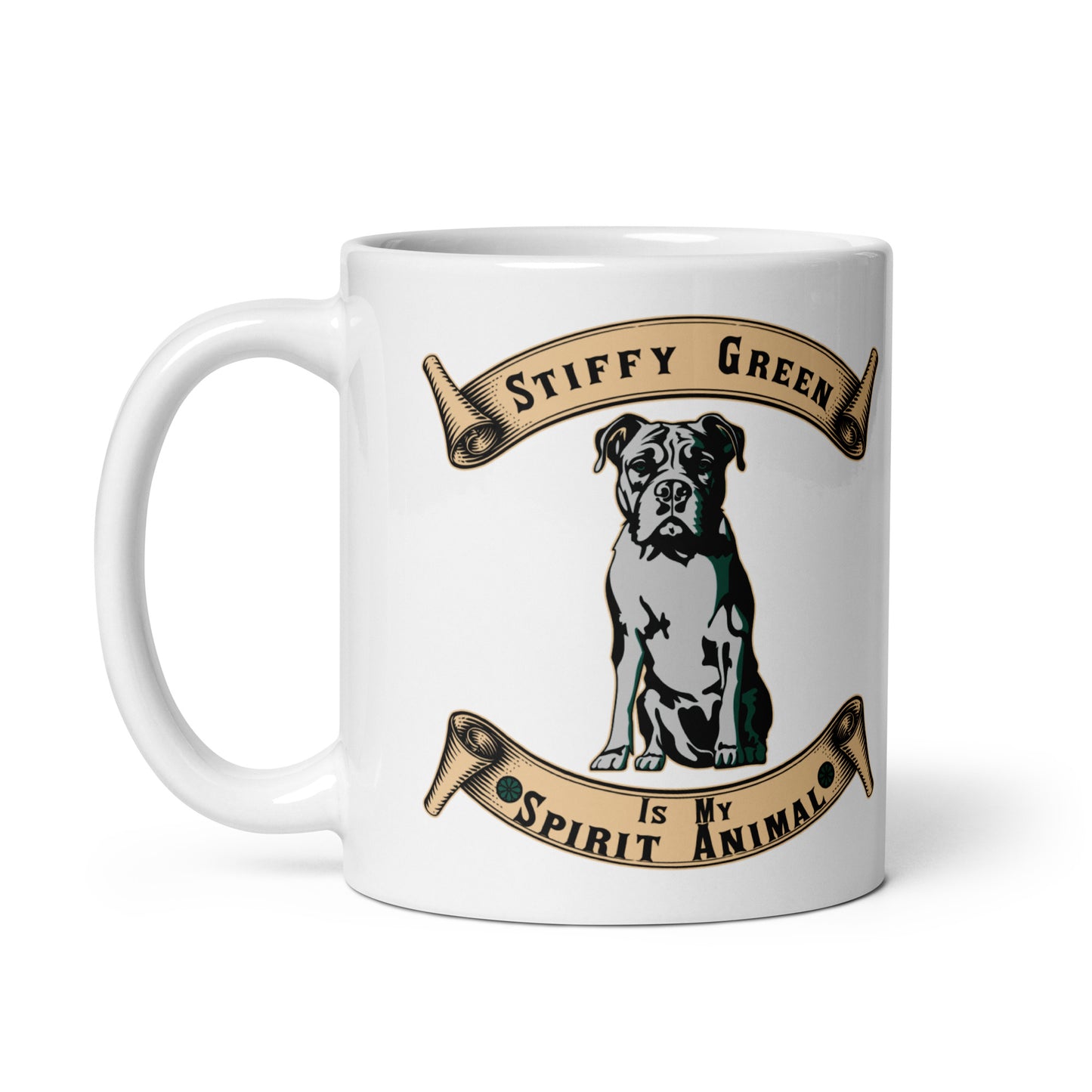 Stiffy Green Spirit Animal - Terre Haute Indiana - Coffee mug (white)