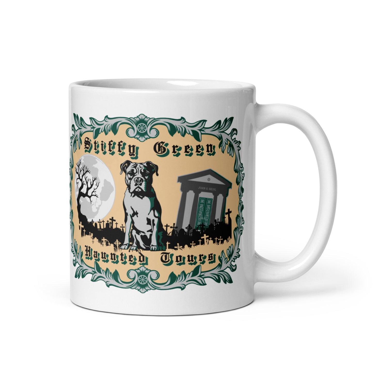 Stiffy Green Haunted Tours - Terre Haute Indiana - Coffee mug (white)