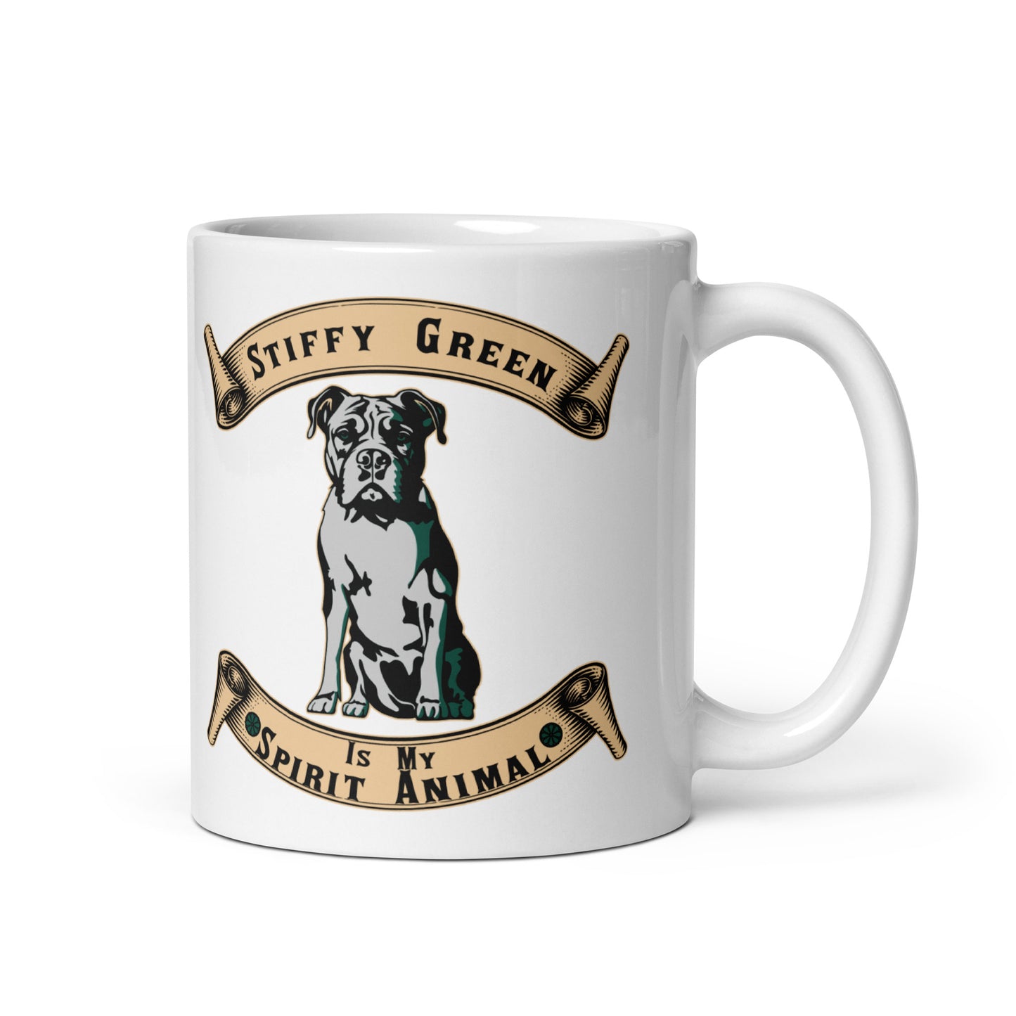 Stiffy Green Spirit Animal - Terre Haute Indiana - Coffee mug (white)