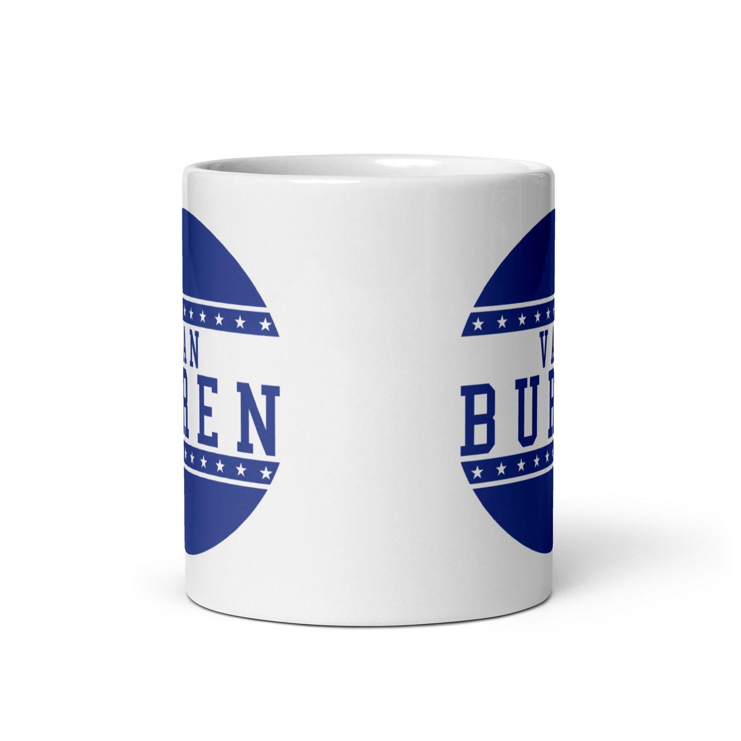 Van Buren HS Blue Devils - button design - Coffee Mug (white)