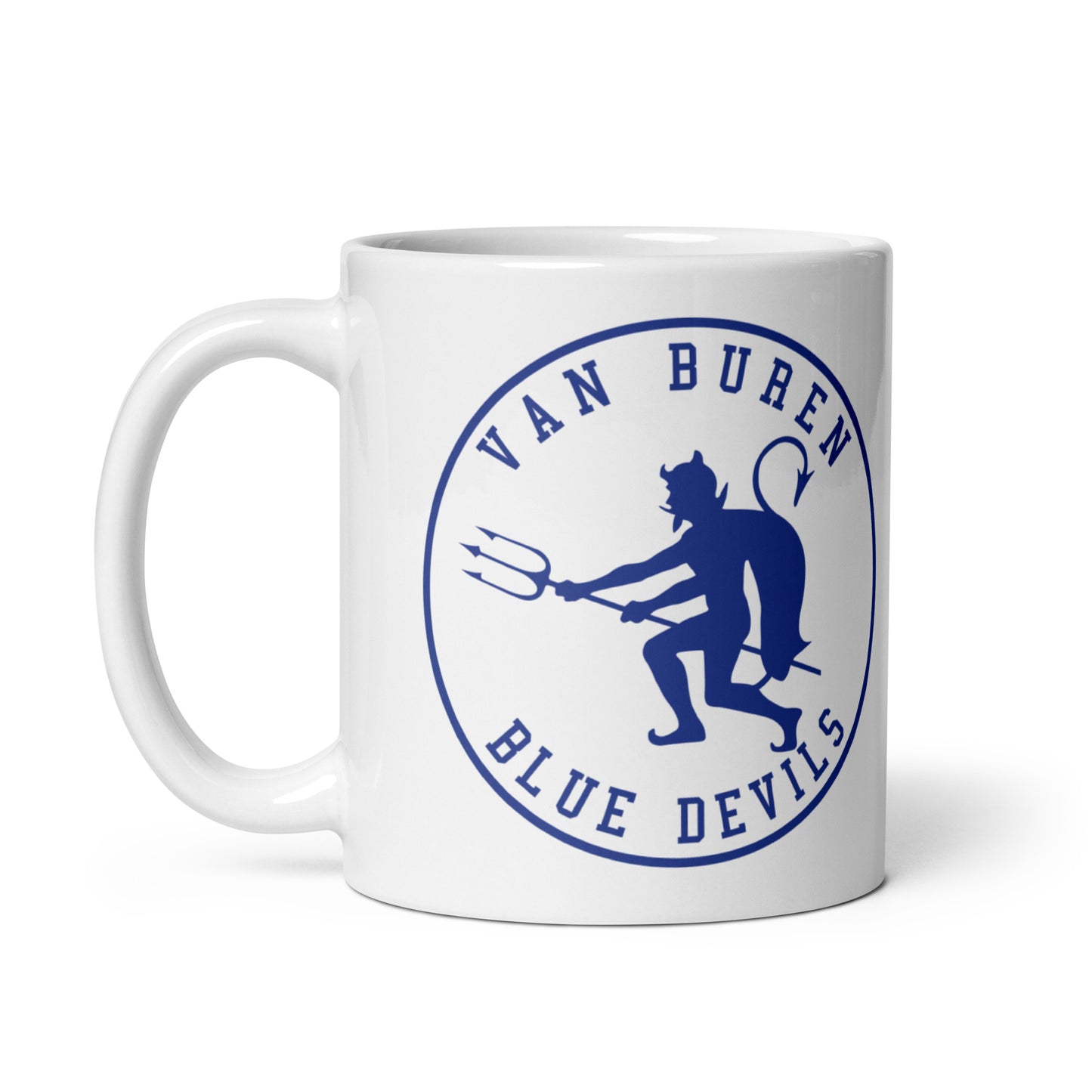 Van Buren HS Blue Devils - mascot design 2 - Coffee mug (white)