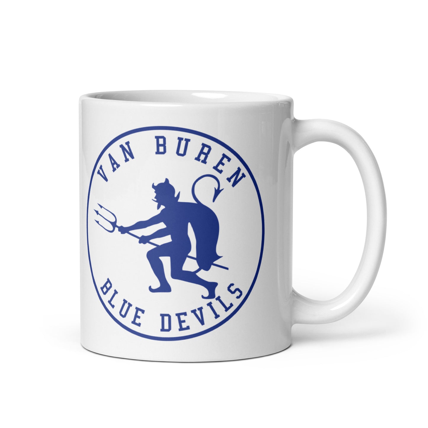 Van Buren HS Blue Devils - mascot design 2 - Coffee mug (white)