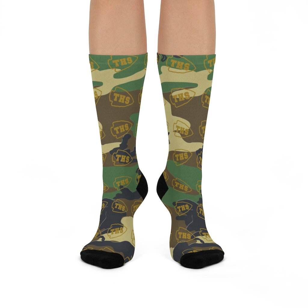 Terre Haute South HS Braves - Crew Socks - camo - EdgyHaute
