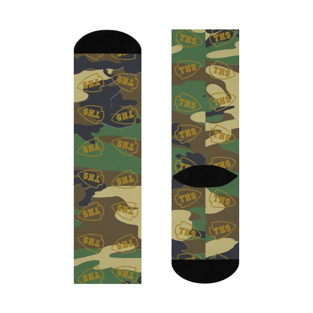 Terre Haute South HS Braves - Crew Socks - camo - EdgyHaute