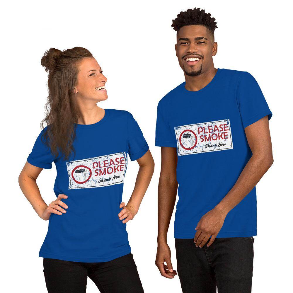 Please Smoke (distressed) - Short-Sleeve Unisex T-Shirt - EdgyHaute
