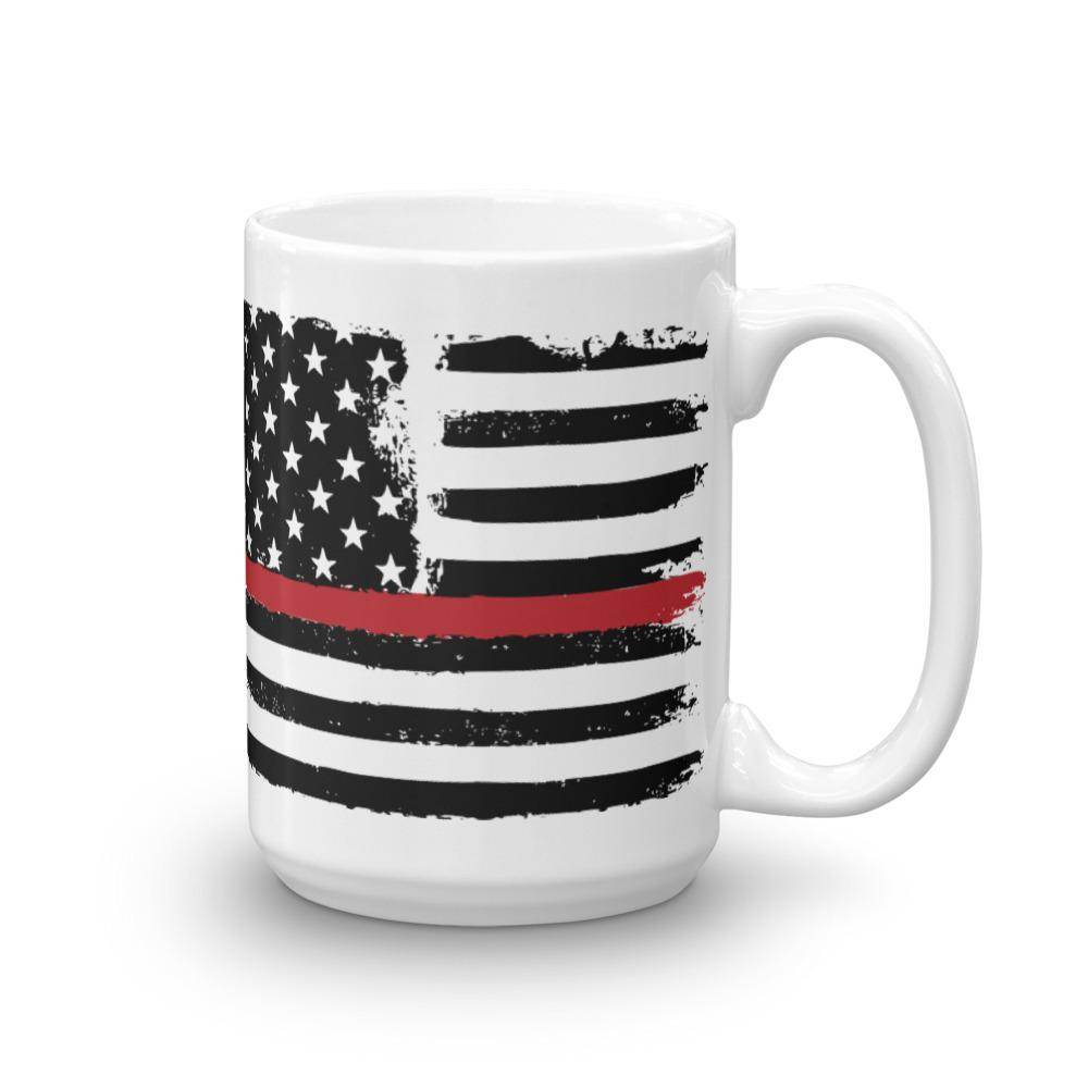 Thin Red Line - American Flag - Fire Service - Coffee Mug - EdgyHaute