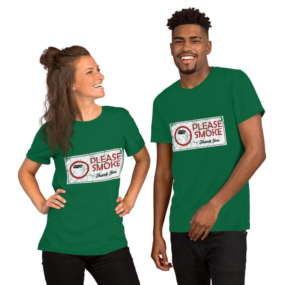 Please Smoke (distressed) - Short-Sleeve Unisex T-Shirt - EdgyHaute