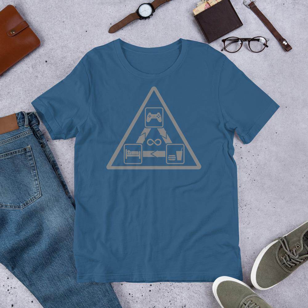 Gamer's Daily Life (gray) - Short-Sleeve Unisex T-Shirt - EdgyHaute