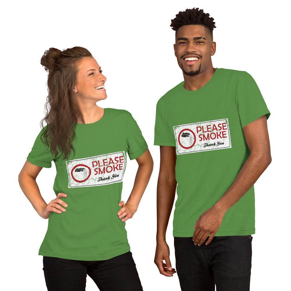 Please Smoke (distressed) - Short-Sleeve Unisex T-Shirt - EdgyHaute