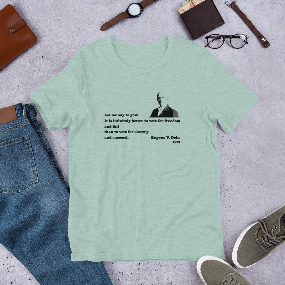 Eugene V. Debs - Design 7 (black/gray) - Short-Sleeve Unisex T-Shirt - EdgyHaute