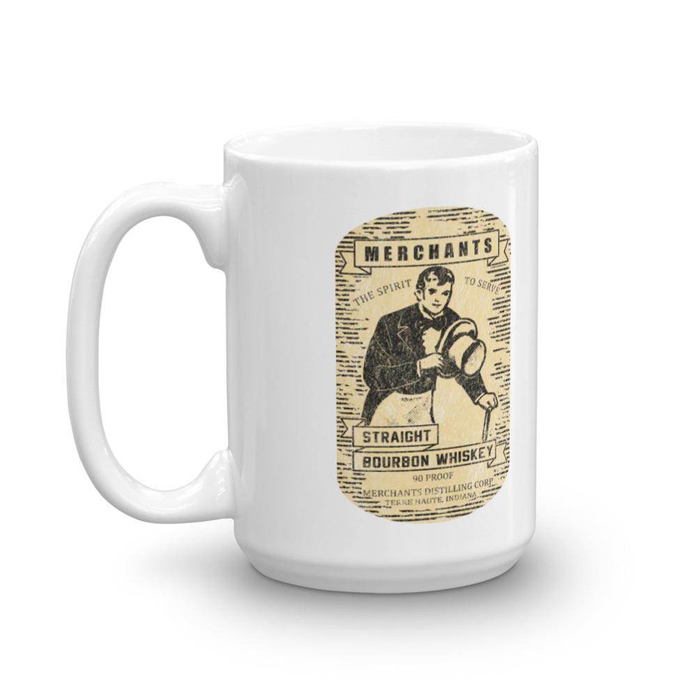 Deluxe Bourbon Whiskey / Merchants Distilling (design 3) - Terre Haute Indiana - Coffee Mug - EdgyHaute
