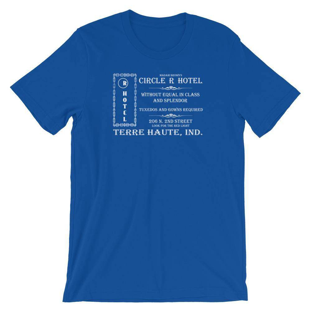 Circle R Hotel (white) - Terre Haute Indiana - Short-Sleeve Unisex T-Shirt - EdgyHaute
