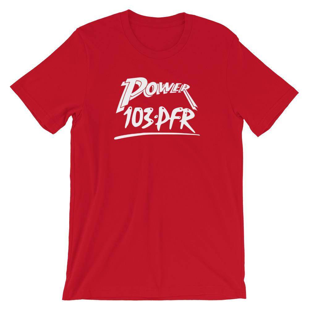 WPFR 103 - Power 103 (white) - Terre Haute Indiana - Short-Sleeve Unisex T-Shirt - EdgyHaute