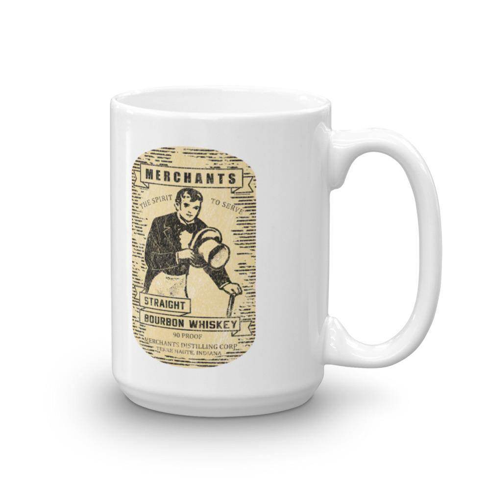 Deluxe Bourbon Whiskey / Merchants Distilling (design 3) - Terre Haute Indiana - Coffee Mug - EdgyHaute