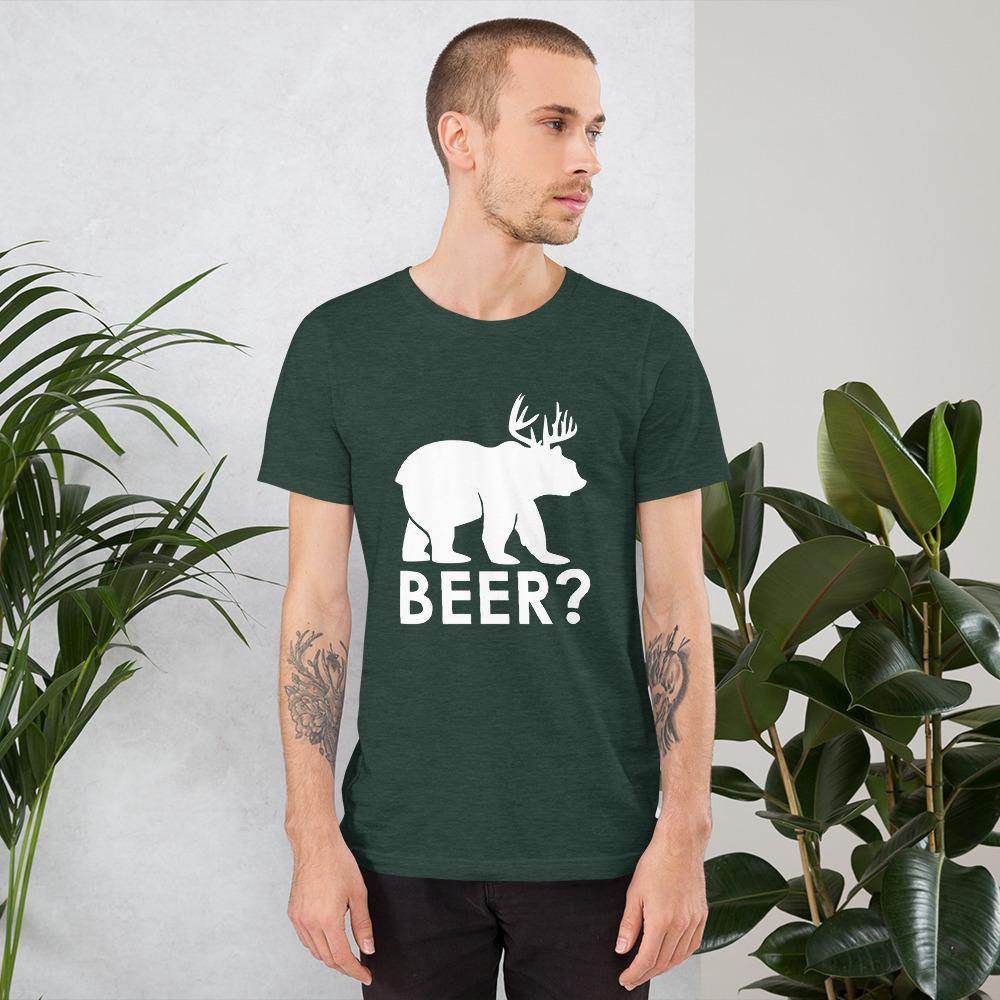 Beer? (white) - Short-Sleeve Unisex T-Shirt - EdgyHaute