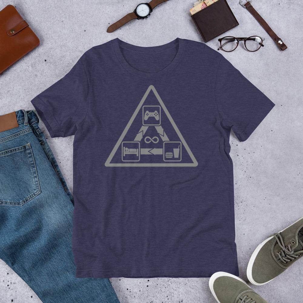 Gamer's Daily Life (gray) - Short-Sleeve Unisex T-Shirt - EdgyHaute