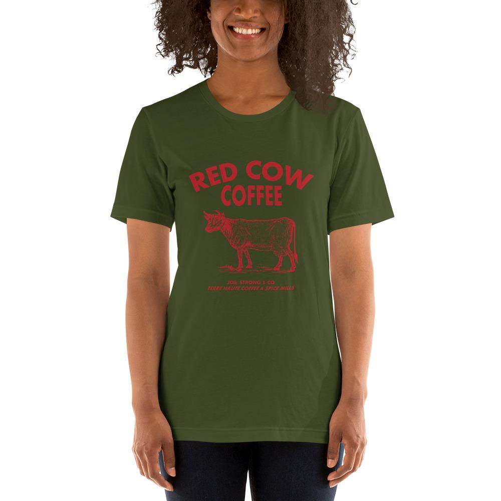 Red Cow Coffee - Terre Haute Indiana - Short-Sleeve Unisex T-Shirt - EdgyHaute