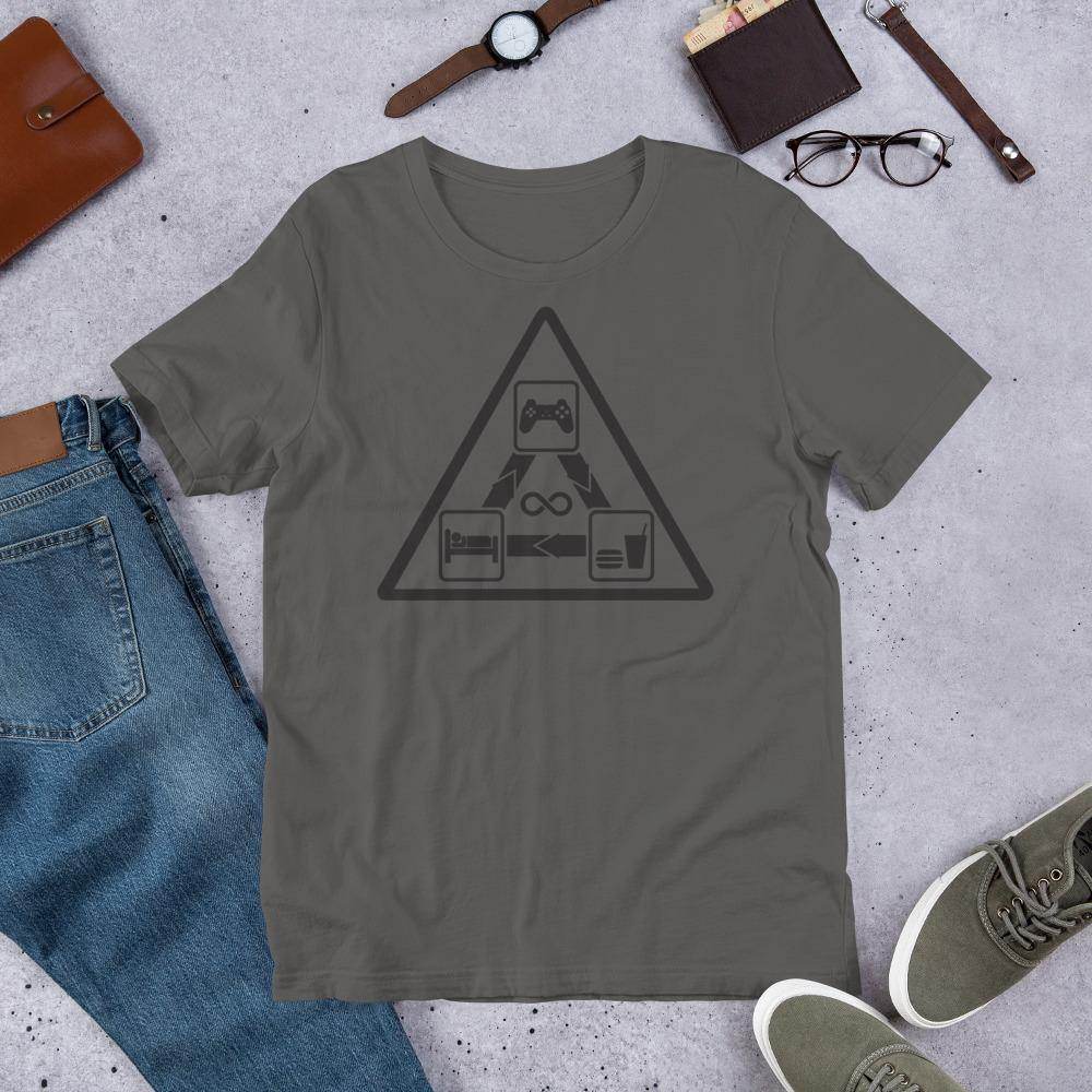 Gamer's Daily Life (black) - Short-Sleeve Unisex T-Shirt - EdgyHaute