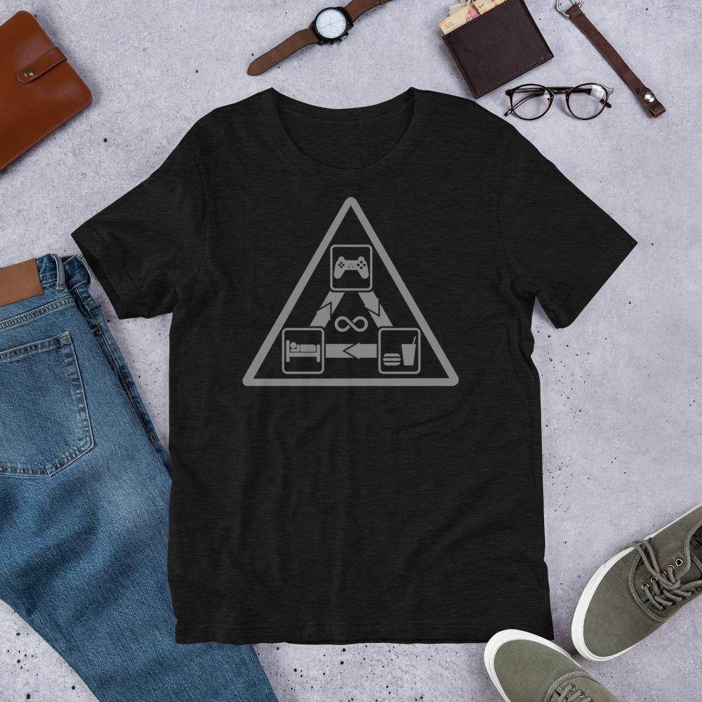 Gamer's Daily Life (gray) - Short-Sleeve Unisex T-Shirt - EdgyHaute